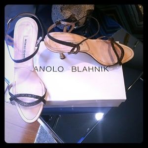 Manolo Blahnik Magasand Lizard Roccia Ring Sandals